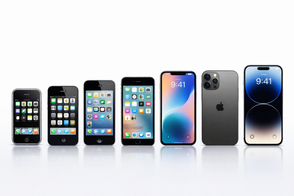 evolución histórica del iPhone a lo largo de los años