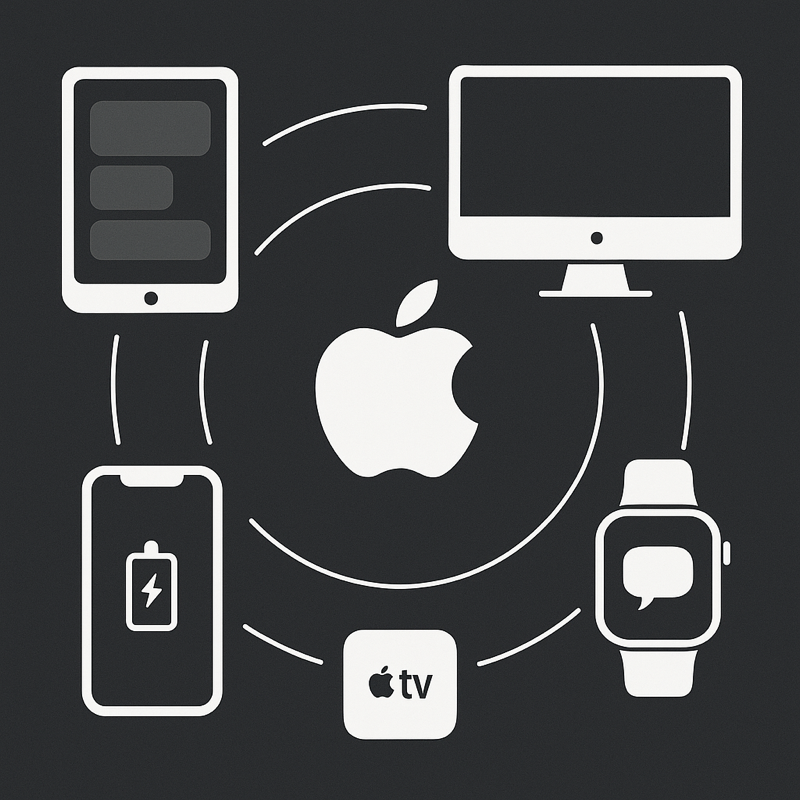 ilustración conceptual del ecosistema Apple conectado