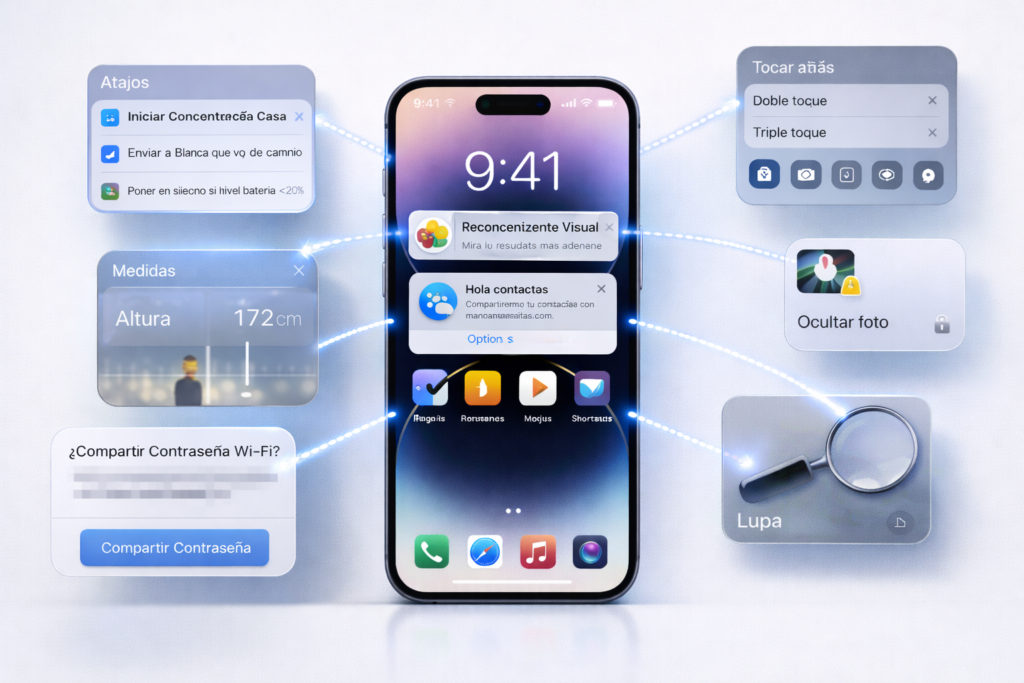 iPhone mostrando funciones avanzadas del sistema