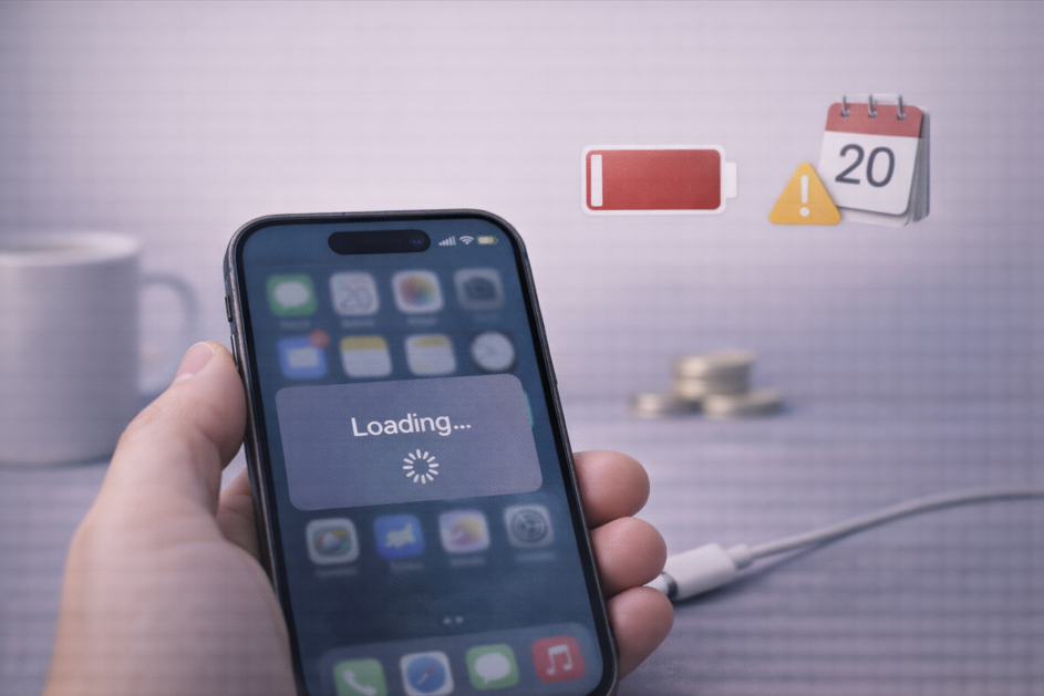 iPhone antiguo en uso diario mostrando lentitud y limitaciones